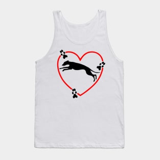 Greyhound Racing Hearts Pawprints Tank Top